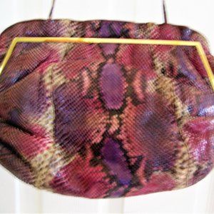 Judith Leiber Snake Skin Satchel Handbag